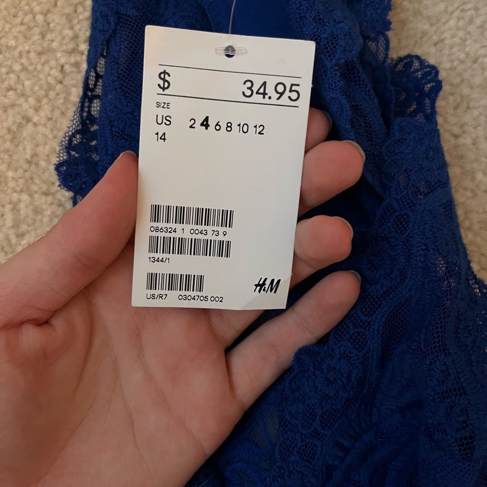 H&M Divided dark blue lace mini dress - Picture 5 of 5